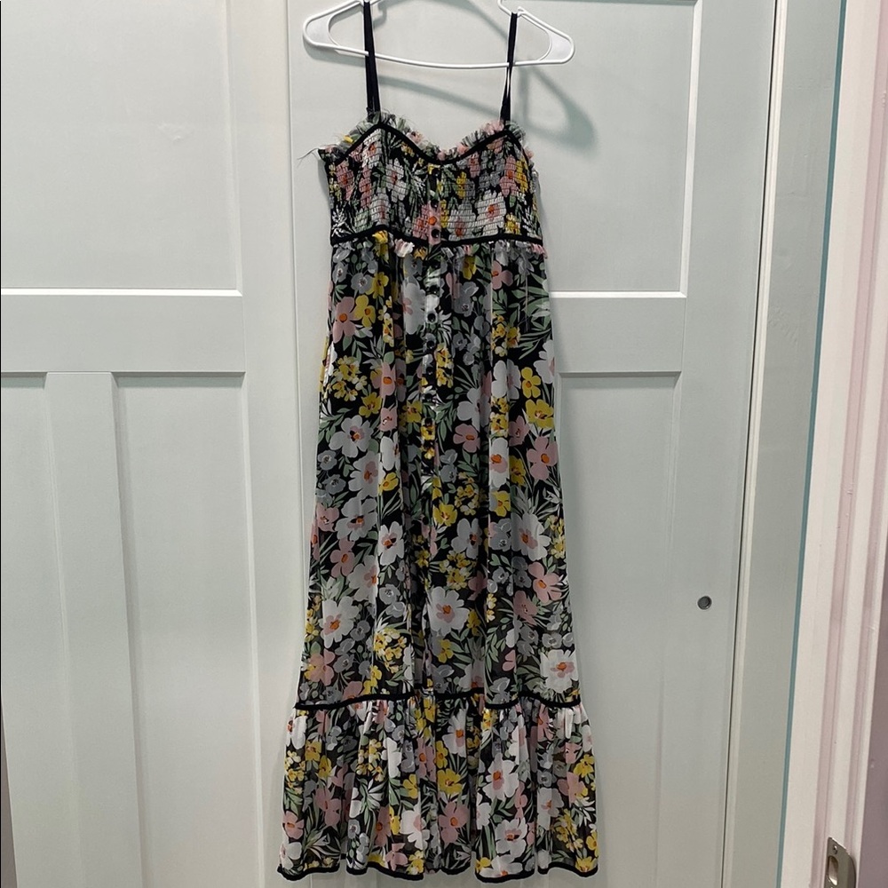 White Birch Floral Maxi Dress - Black, Pink, Yellow, Green